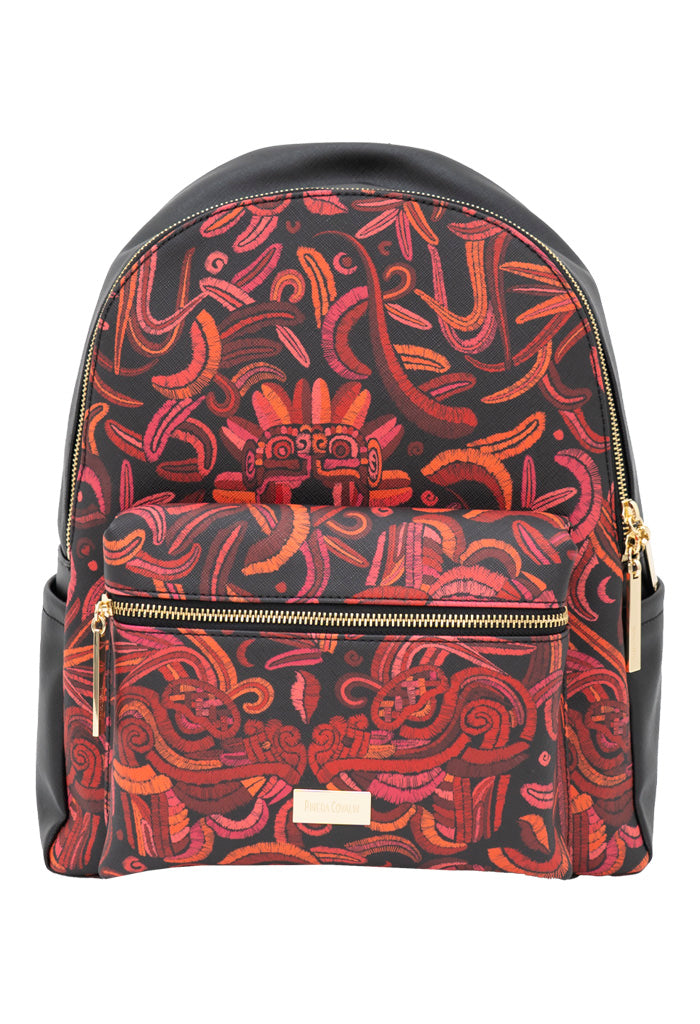 Backpack Nuuk Quetzalcóatl Negro Rojo