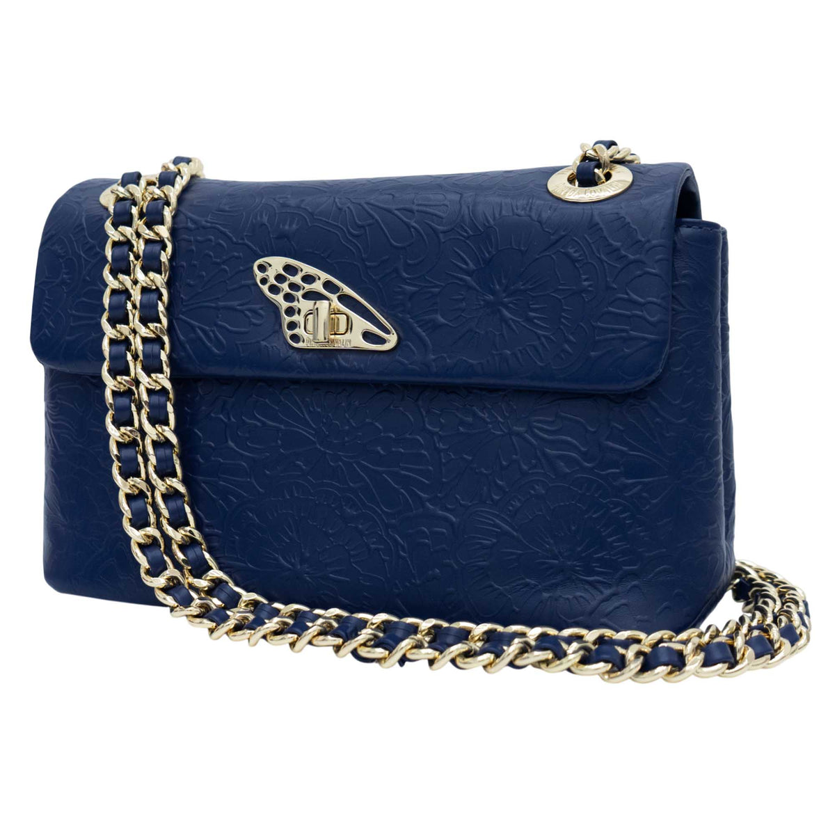 Bolsa Tusbel Piel Mini Piel Grabado Cempasúchil