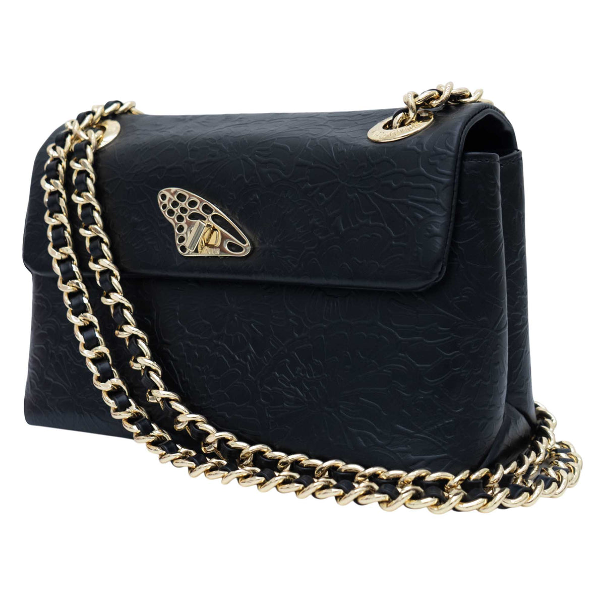 Bolsa Tusbel Piel Mini Piel Grabado Cempasúchil