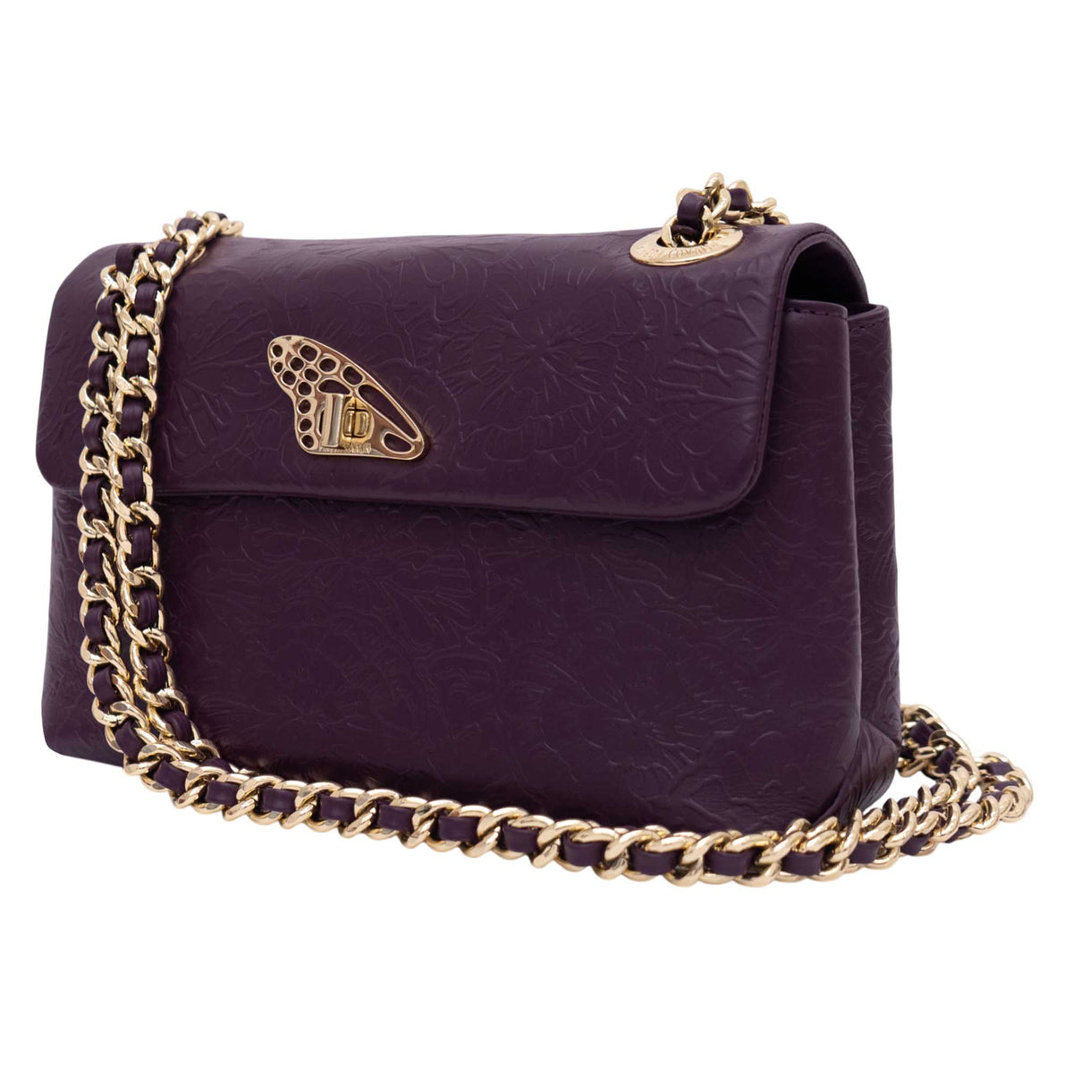 Bolsa Tusbel Piel Mini Piel Grabado Cempasúchil