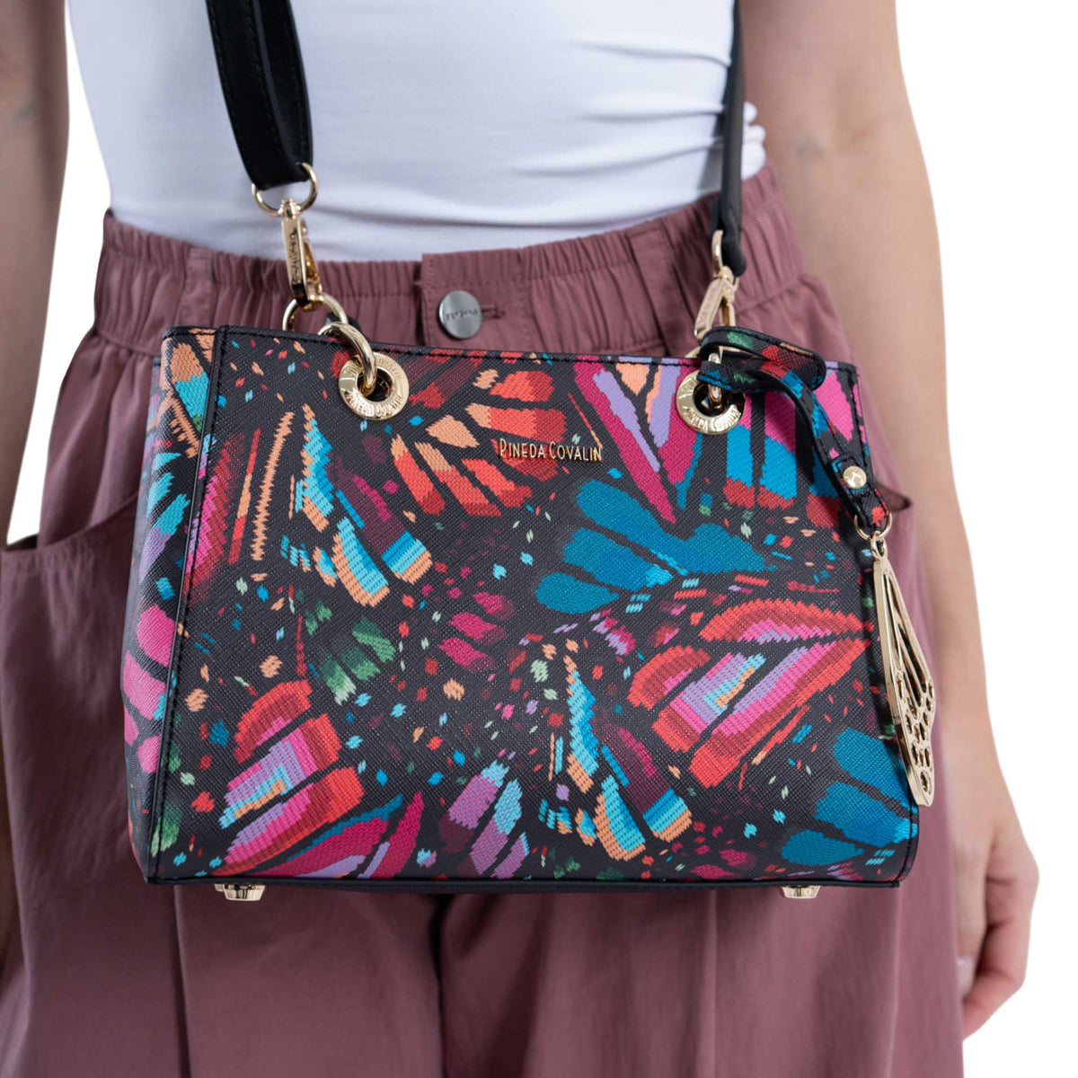 Mini Satchel Kaxan Saffiano Mariposa Bordada
