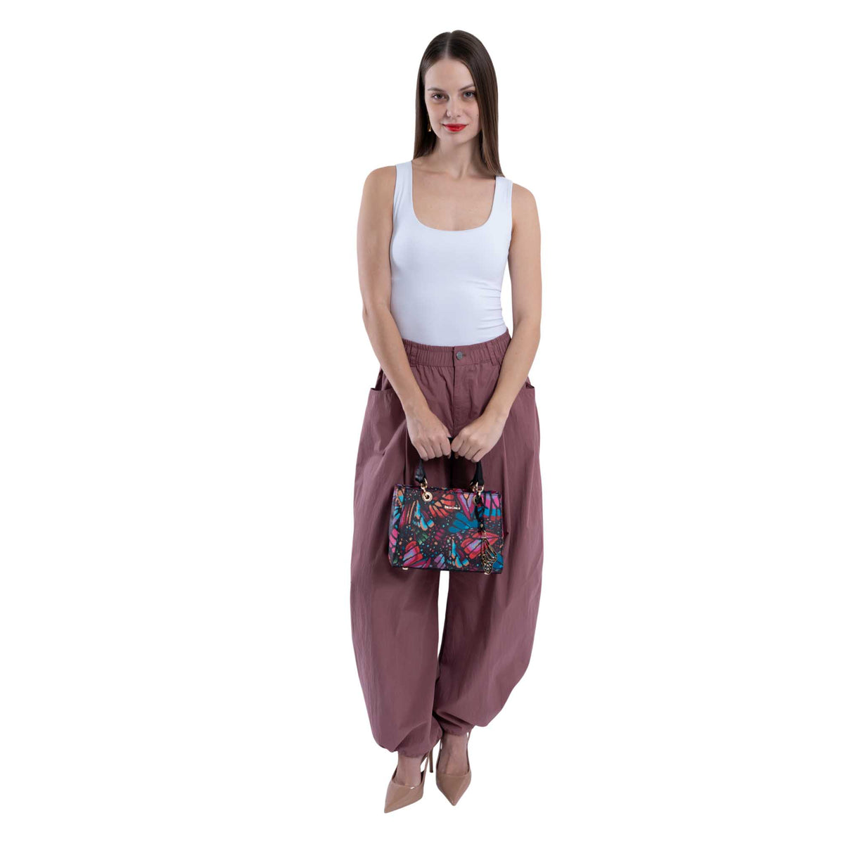 Mini Satchel Kaxan Saffiano Mariposa Bordada