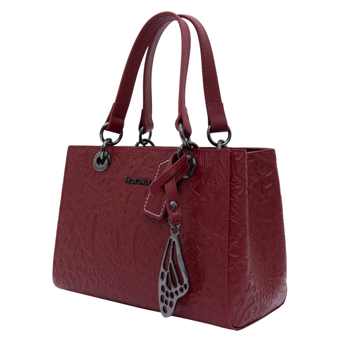 Mini Satchel Kaxan Piel Grabado Colibri