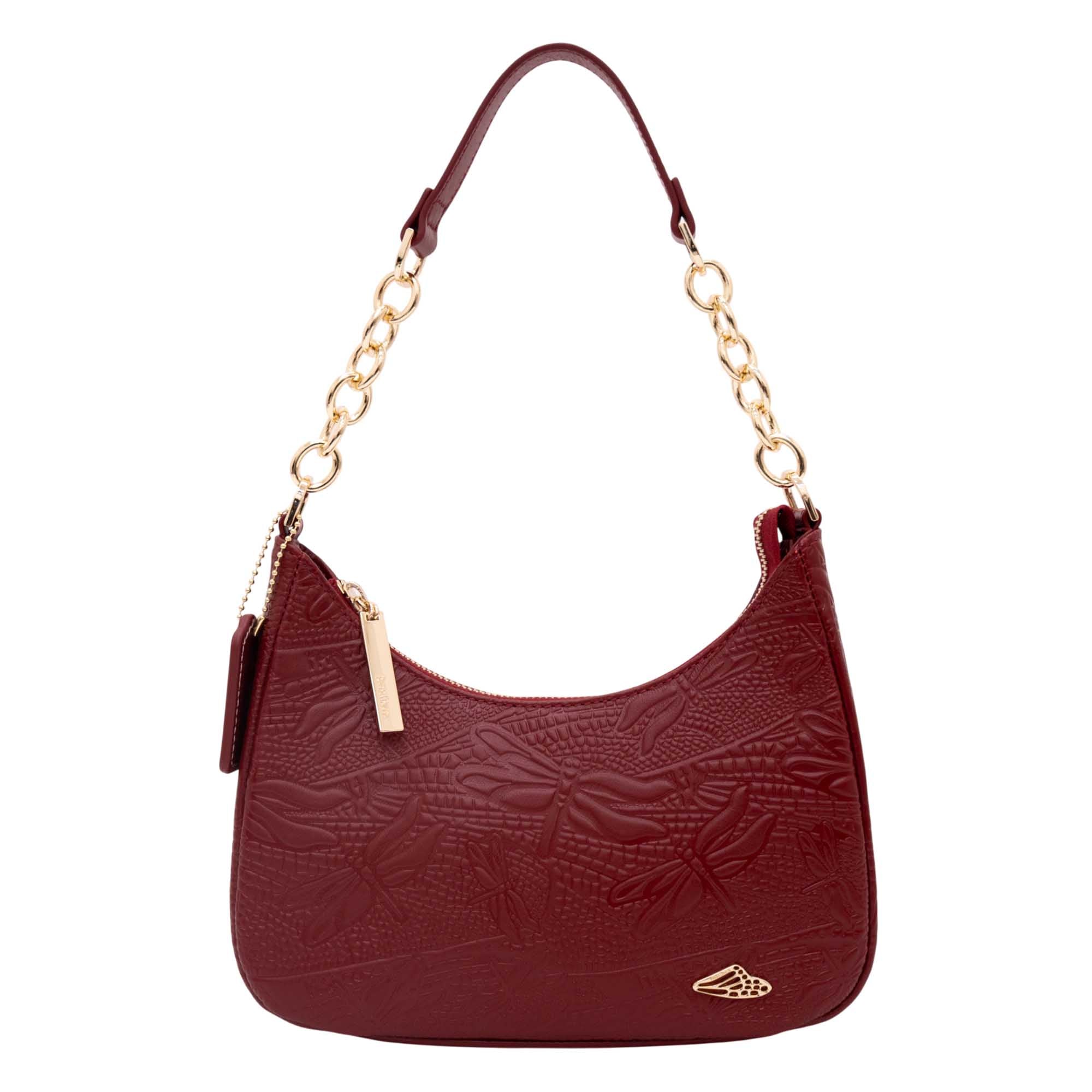 Bolsa Hobo Yax Piel Grabado Libélula
