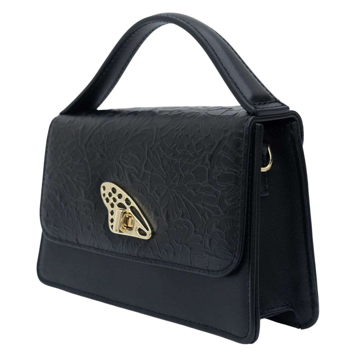 Mini Crossbody Sihul Piel Grabado Cempasúchil