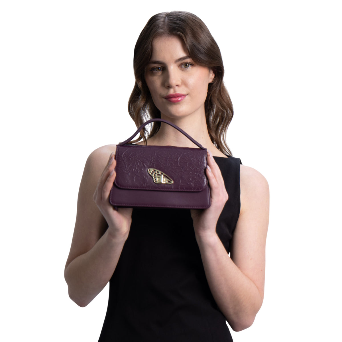 Mini Crossbody Sihul Piel Grabado Cempasúchil