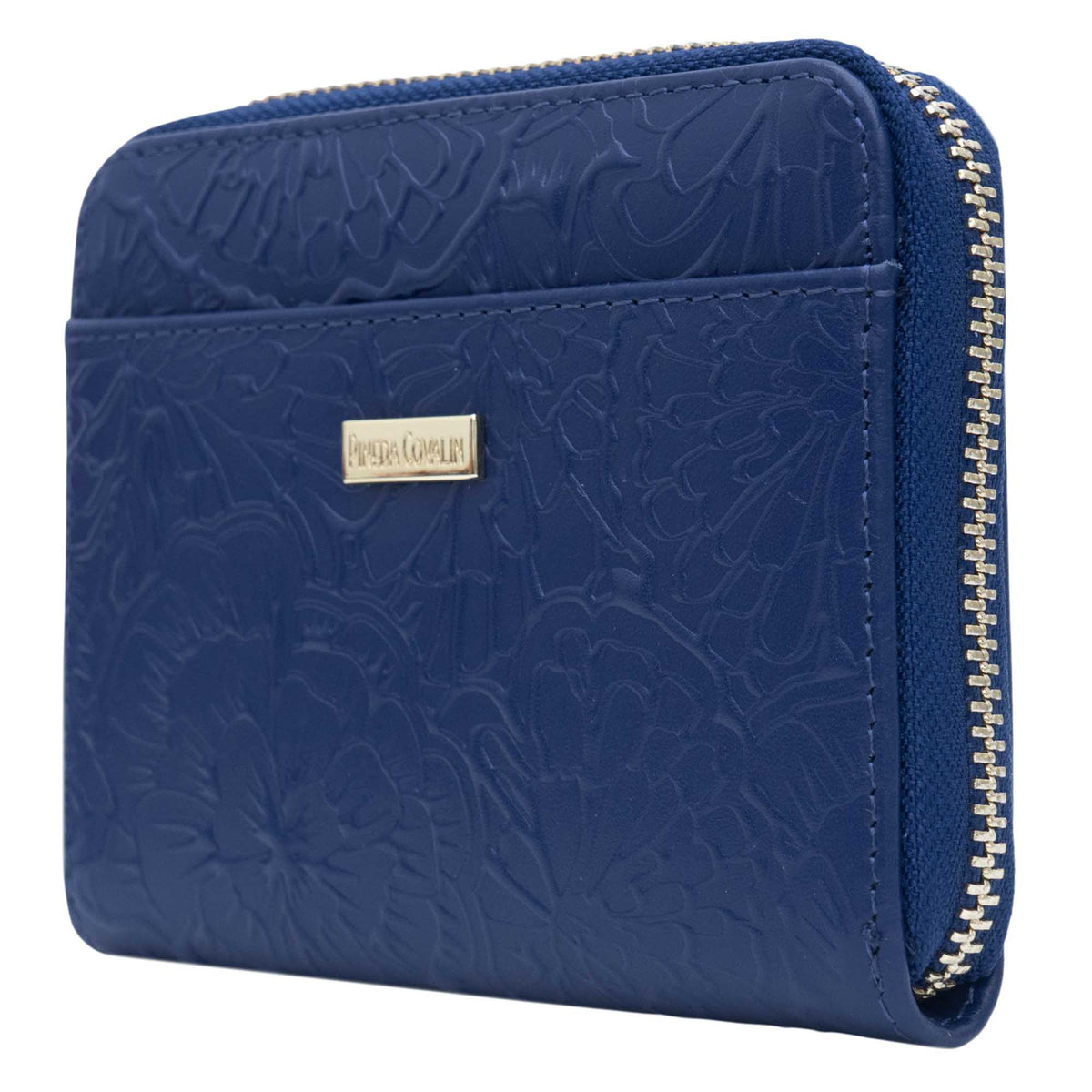 Cartera Chica Piel Grabado Cempasúchil