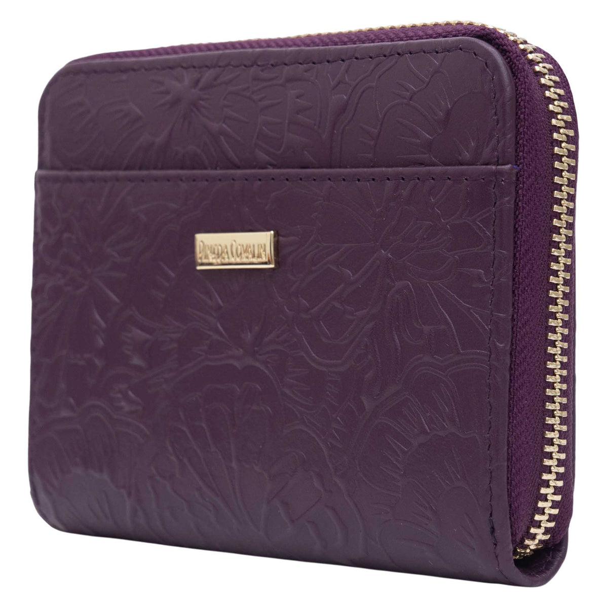 Cartera Chica Piel Grabado Cempasúchil