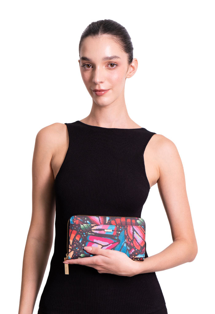 Cartera Grande Saffiano Mariposa Bordada