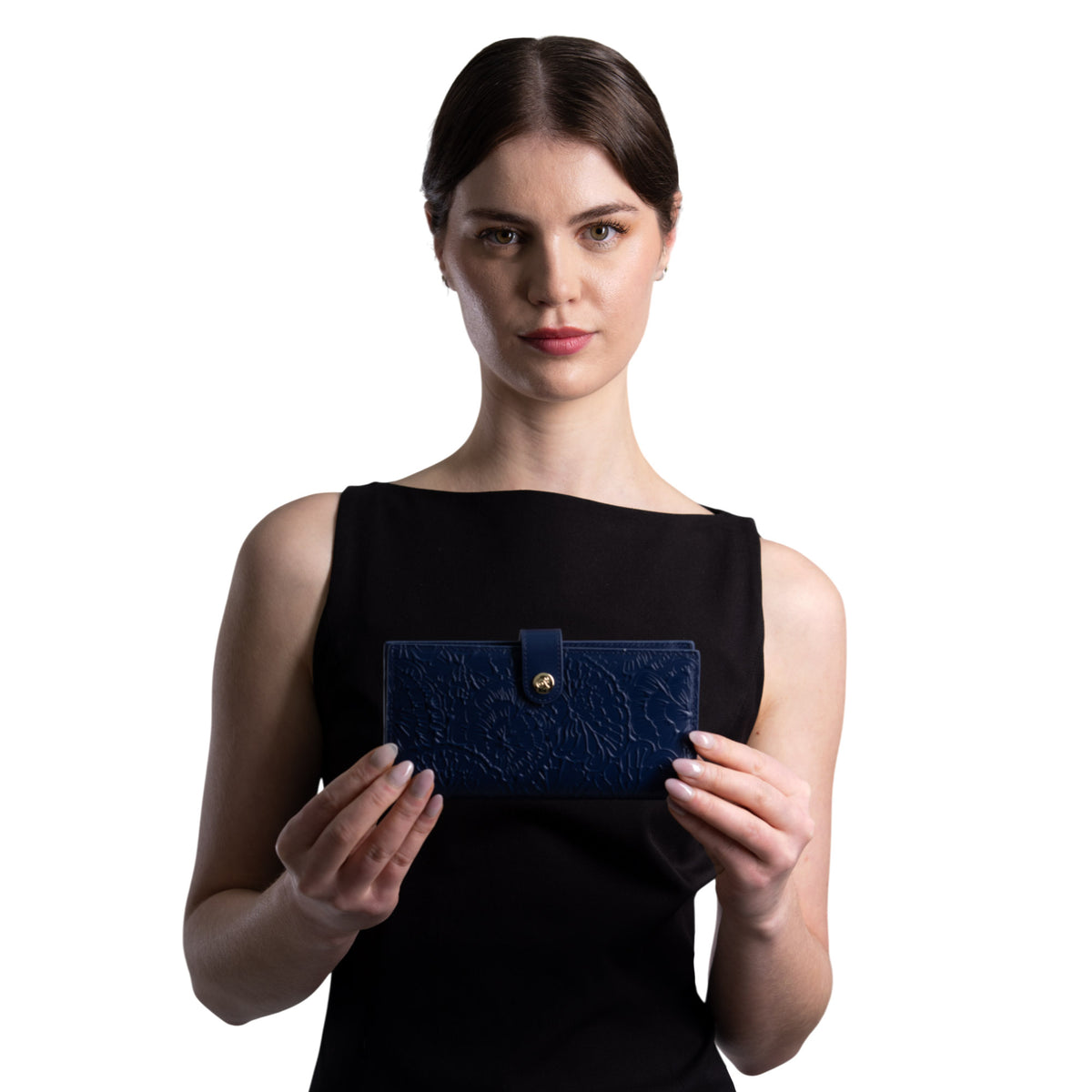 Cartera Grande Xook Piel Grabado Cempasúchil