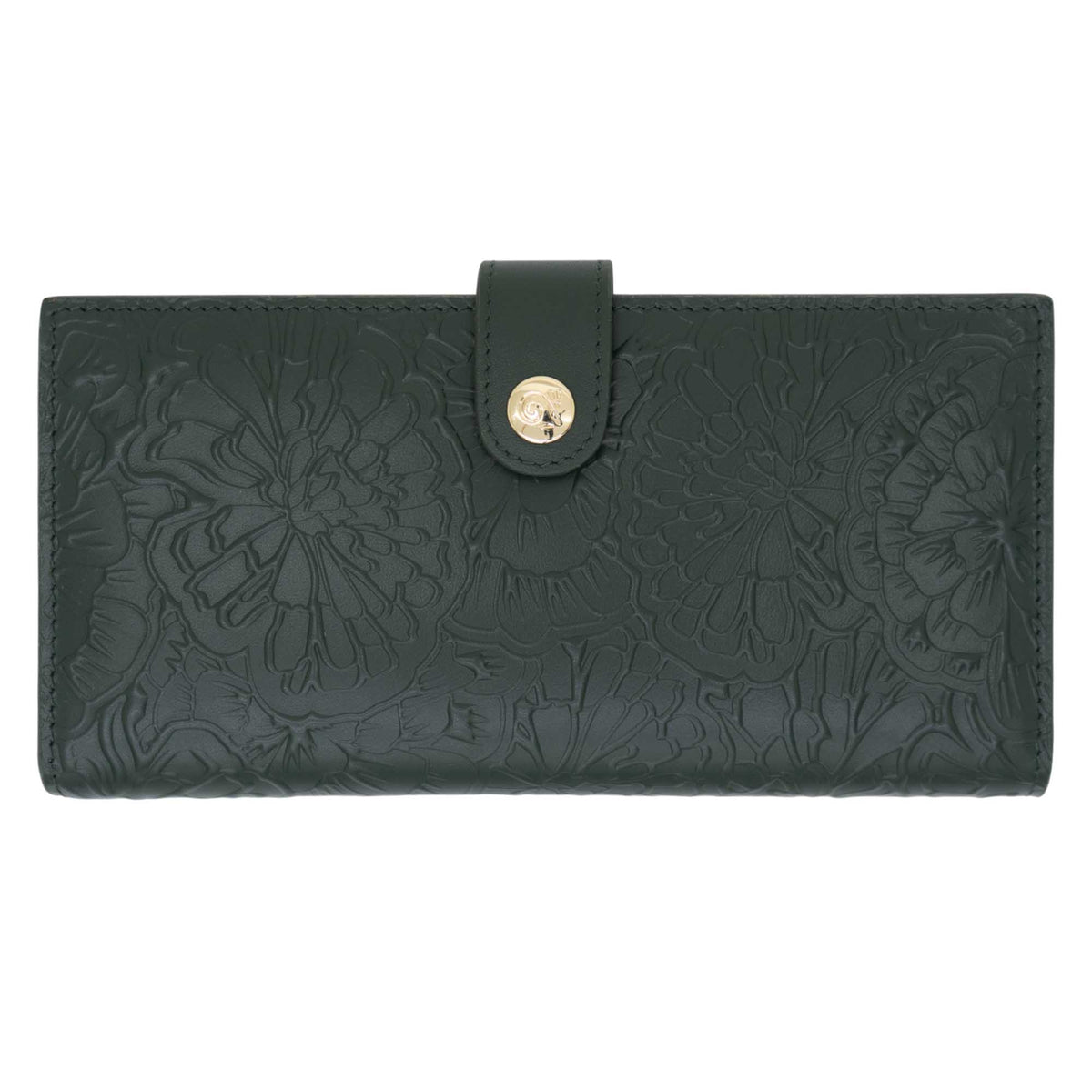 Cartera Grande Xook Piel Grabado Cempasúchil
