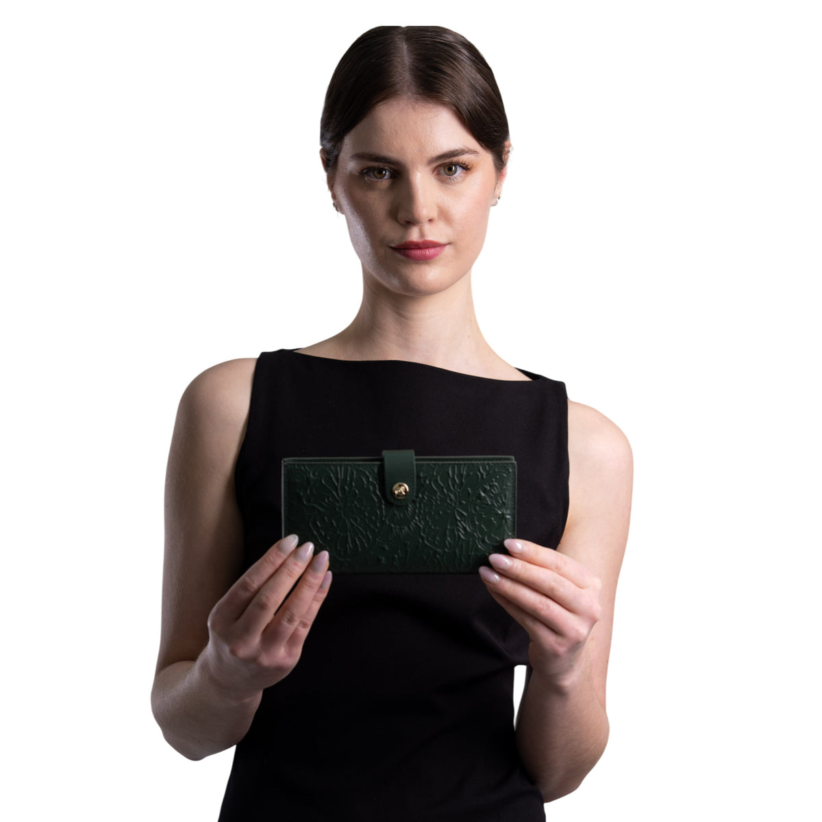 Cartera Grande Xook Piel Grabado Cempasúchil