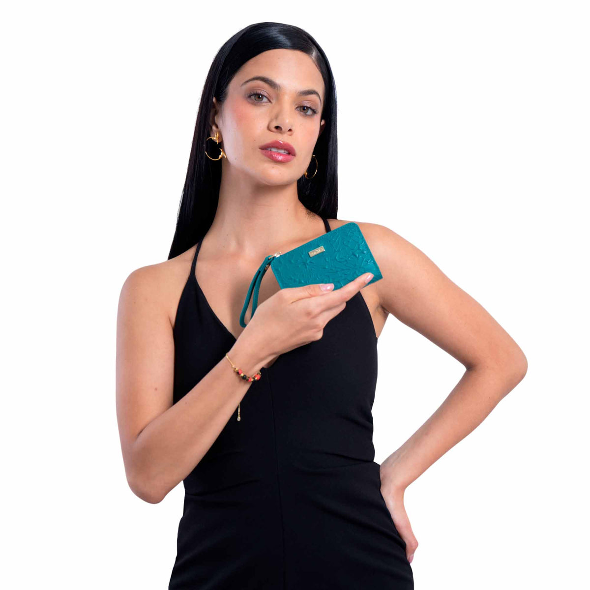 Cartera Naay Piel Pineda Covalin Grabado Cempasúchil