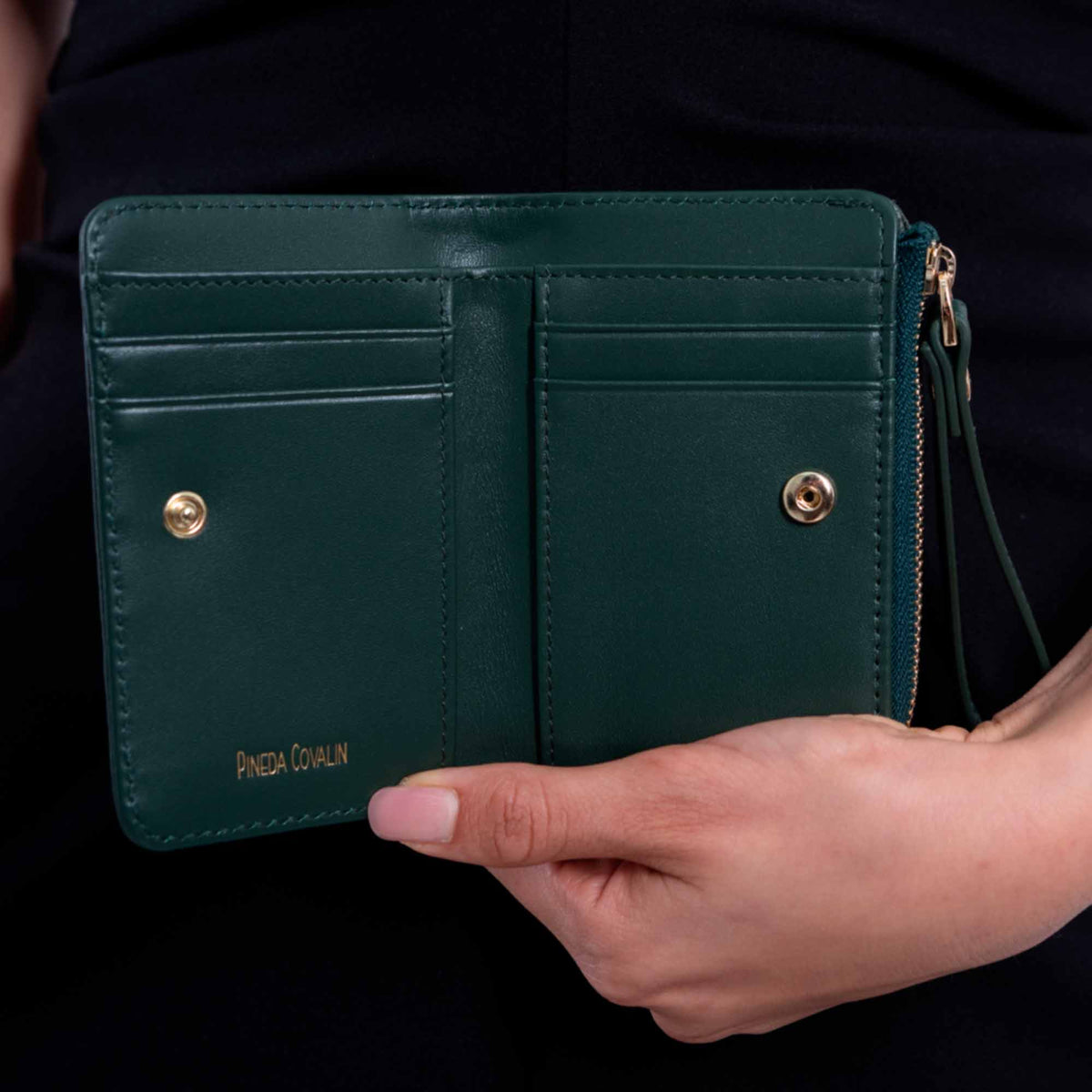 Cartera Naay Piel Pineda Covalin Grabado Cempasúchil