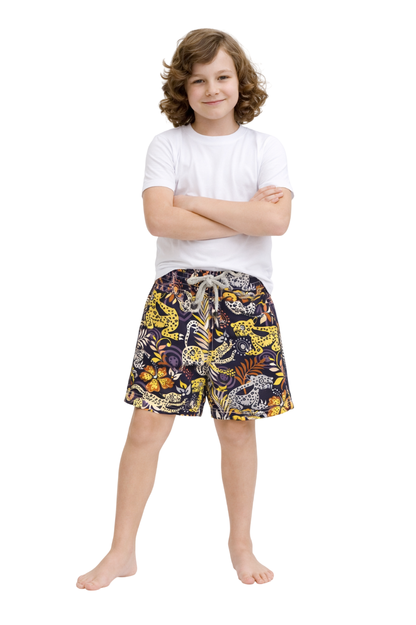 Traje de Baño para Niño Jaguar Morado