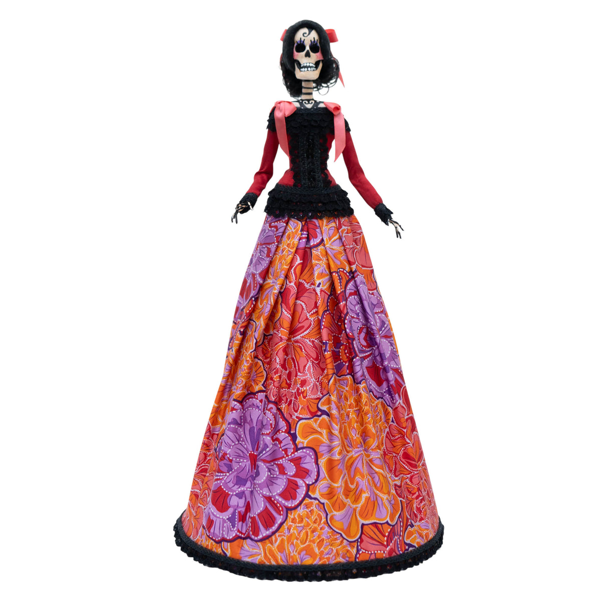 Catrina Cempasúchil Rojo Morado