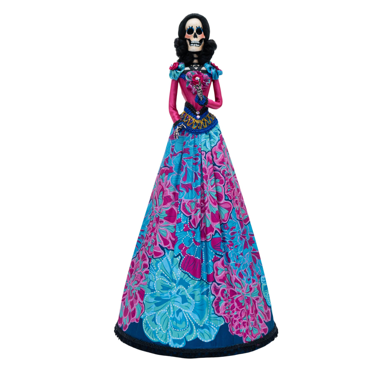Catrina Cempasúchil Fucsia Azul