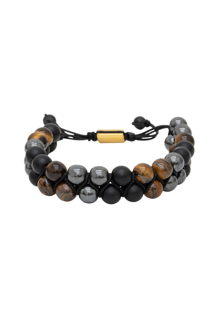 Pulsera Piedras Doble Ojo Tigre