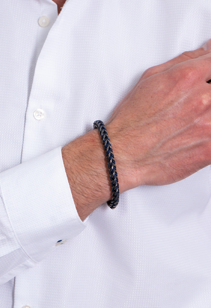 Pulsera Azul Acero Broche Negro
