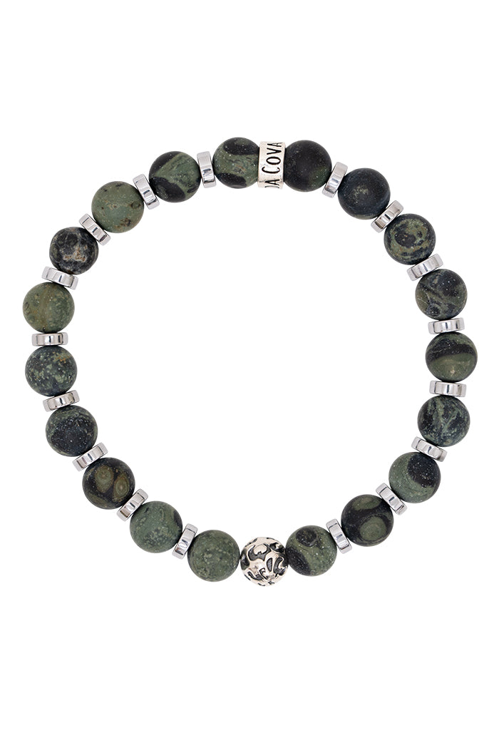 Pulsera Cuatro Jaguares Sur Verde Plata 925