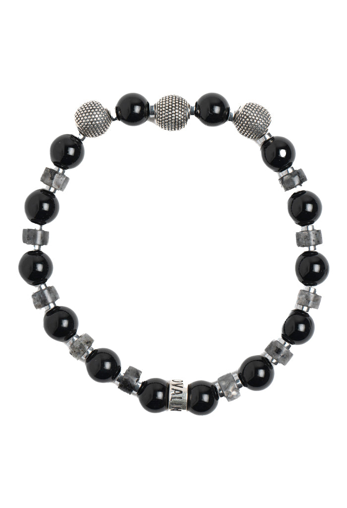 Pulsera Onix Brillo Dijes Plata