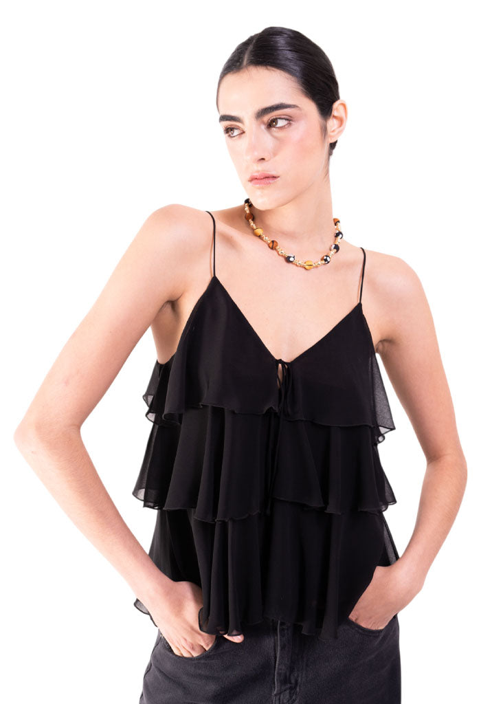 Collar Bolitas Seda Chapa Oro Mariposa Monarca