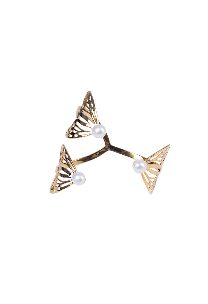 Brazalete Ajustable Mariposa Monarca Perla Cultivada