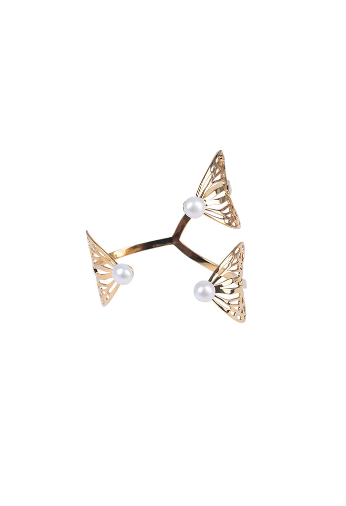 Brazalete Ajustable Mariposa Monarca Perla Cultivada