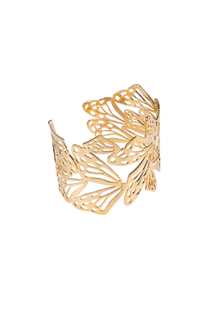 Brazalete Ajustable Mariposa Monarca con baño Oro