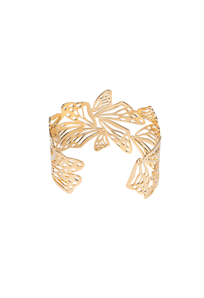 Brazalete Ajustable Mariposa Monarca con baño Oro