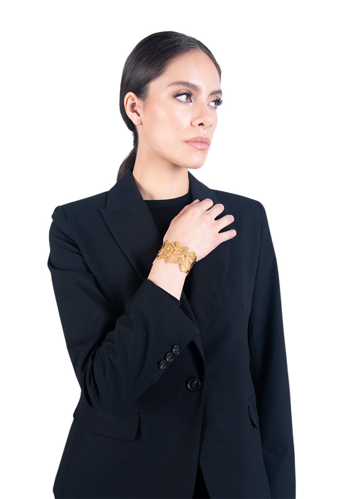 Brazalete Ajustable Mariposa Monarca con baño Oro