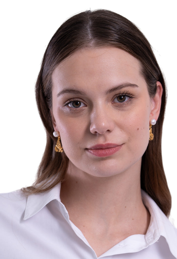 Aretes Mariposa Monarca Perla cultivada