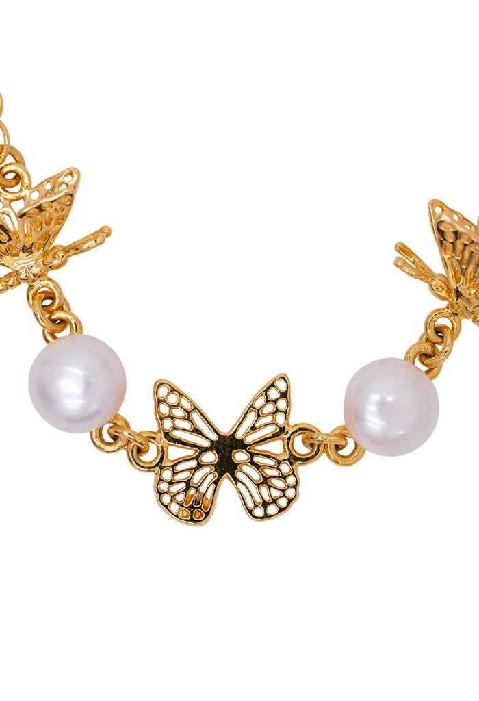 Pulsera 3 Monarcas Perlas Cadena