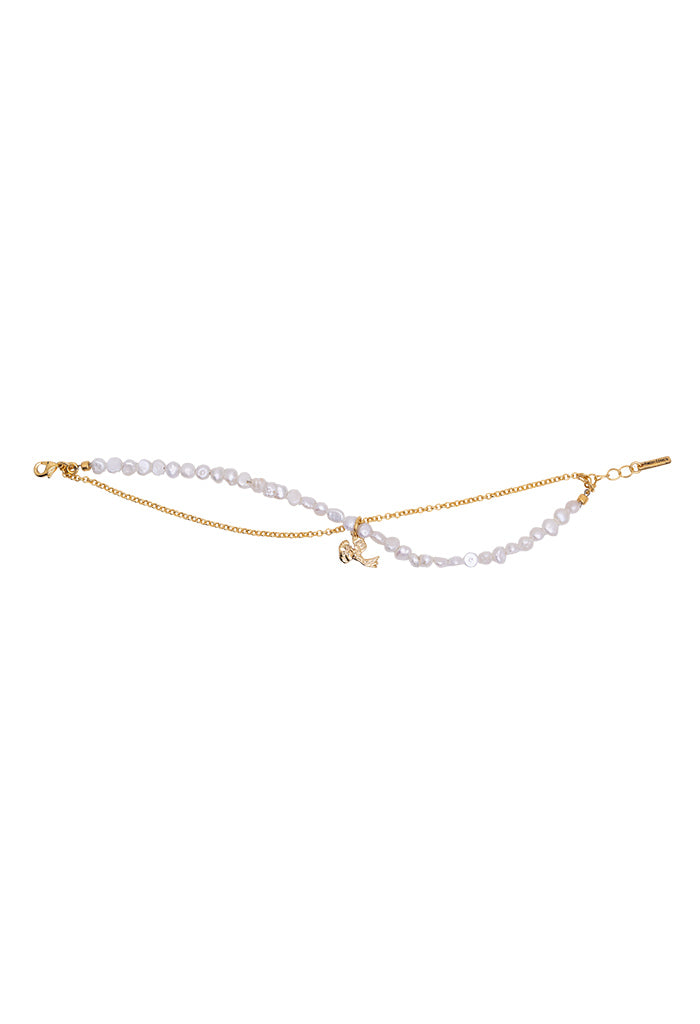 Pulsera Doble Con Perlas