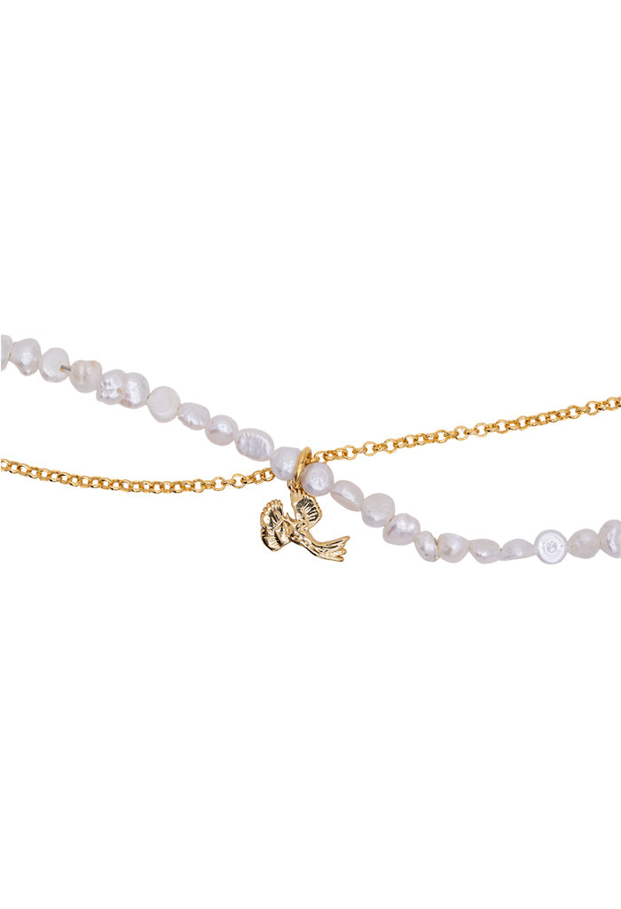 Pulsera Doble Con Perlas