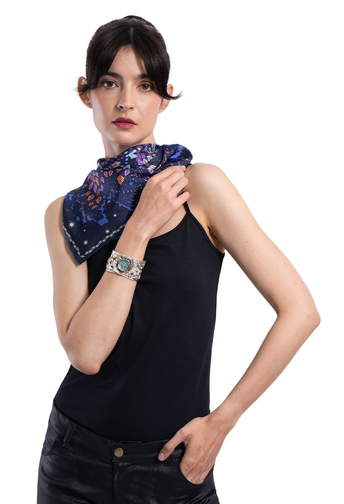 Brazalete Ajustable San Benito Plateado
