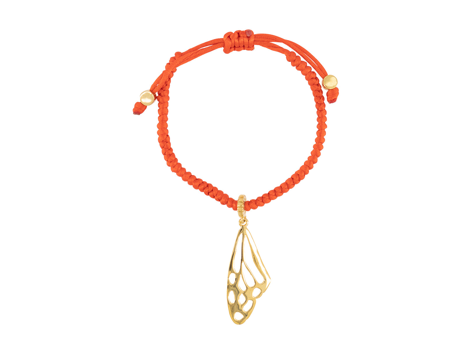 Pulsera Tejida con Dije Mariposa Dorado