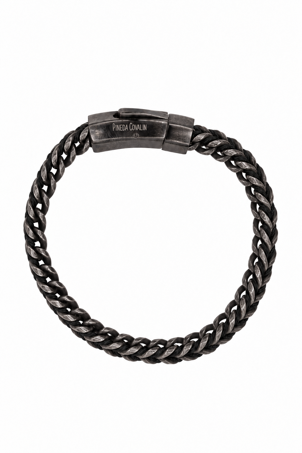 Pulsera Negra Acero Broche Deslavado