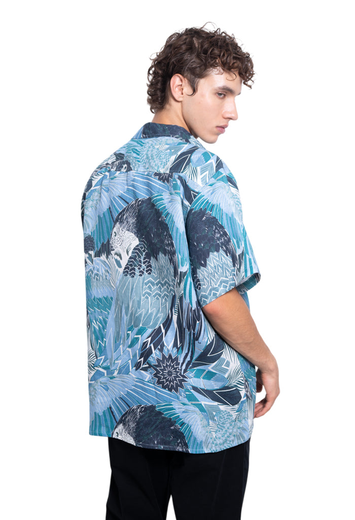 Camisa Lino Guacamaya Azul