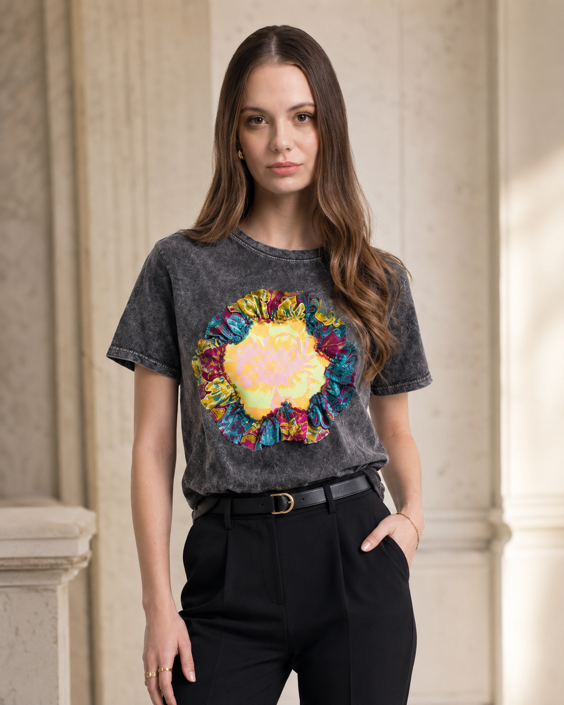 Camiseta Cempasúchil Mujer Rosa
