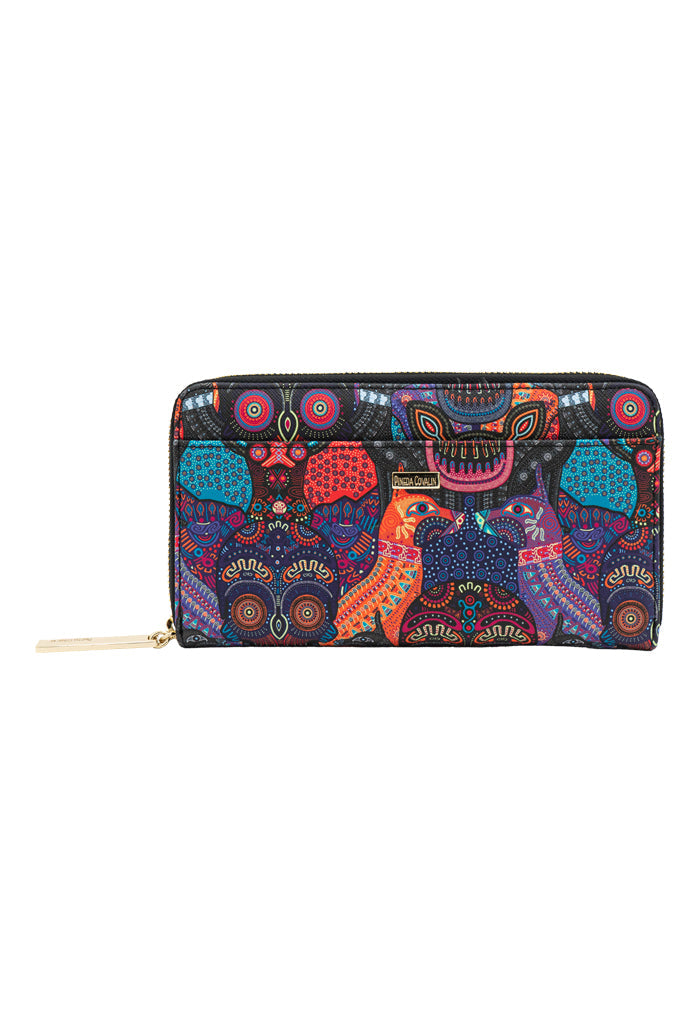 Cartera Grande Saffiano Día de Muertos Mictlán Negro