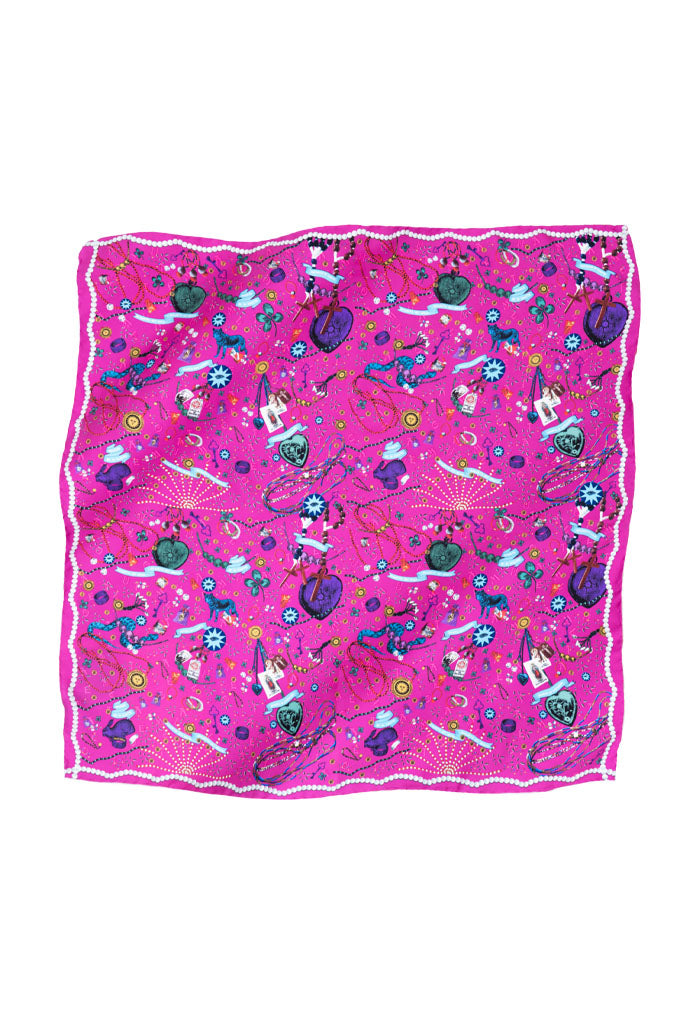 Mascada Amuletos Rosa 90 cm