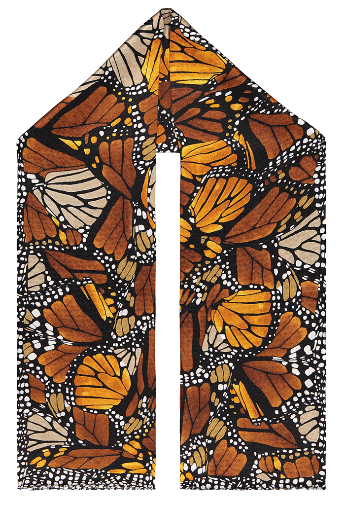 Bufanda Doble Vista Mariposa Macro