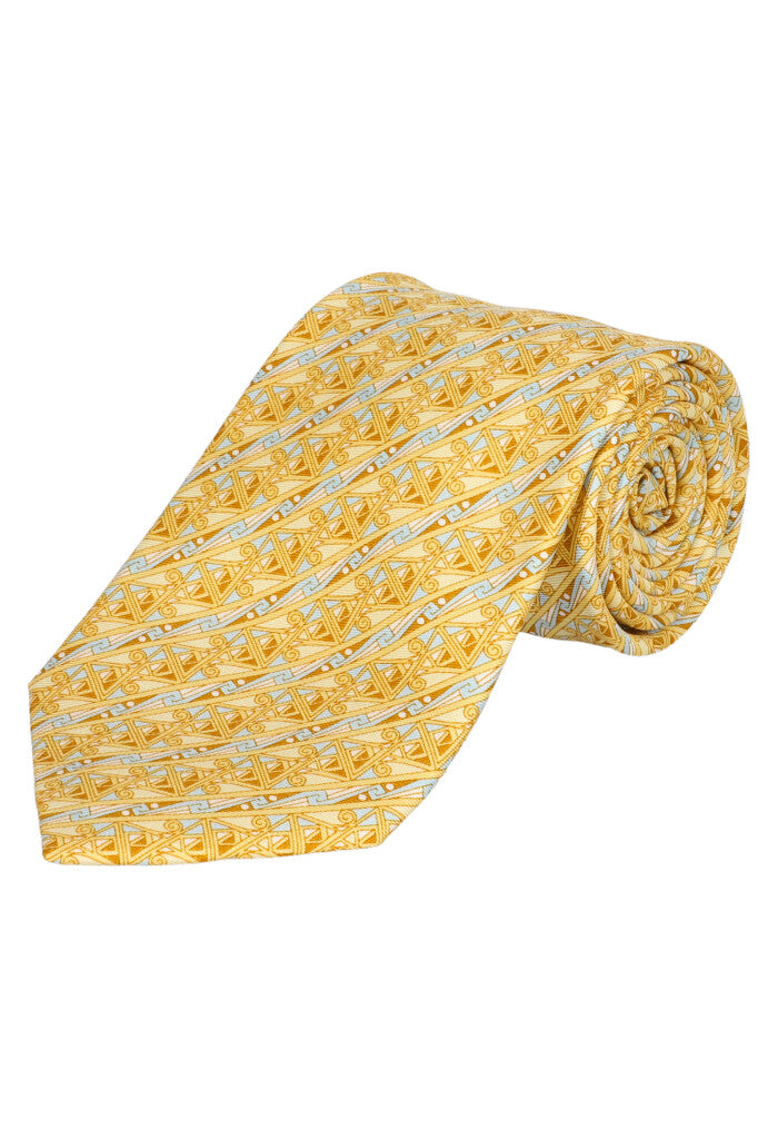 Corbata Cerámica Prehispánica Diagonal Amarillo