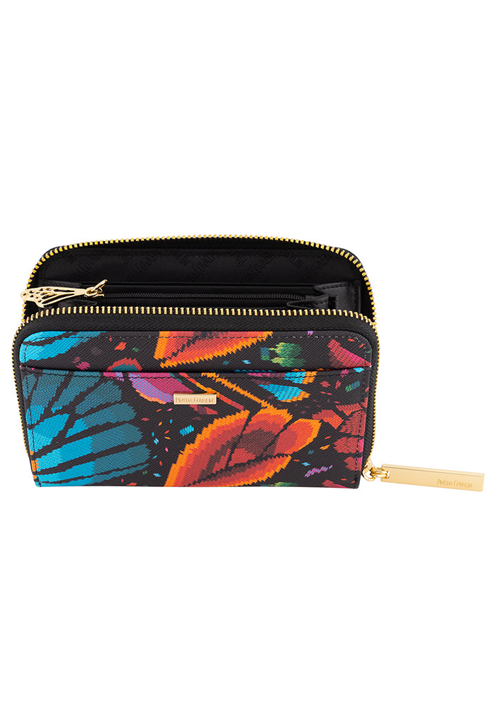 Cartera Mediana Saffiano Mariposa Bordada