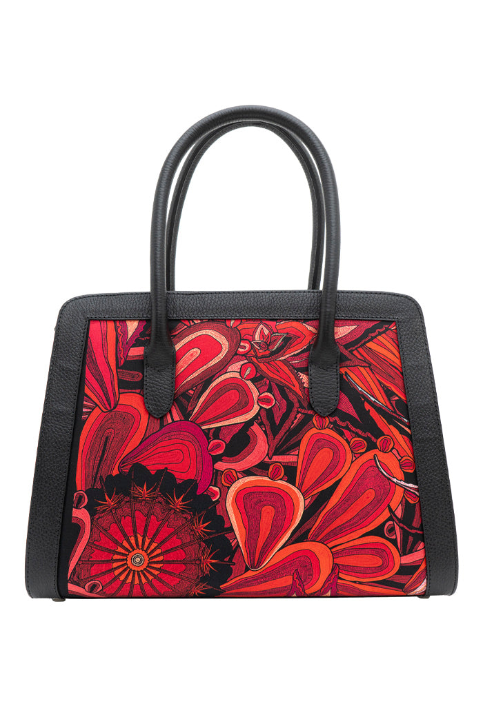 Bolsa Muul Negro Santuario Cactáceas Rojo