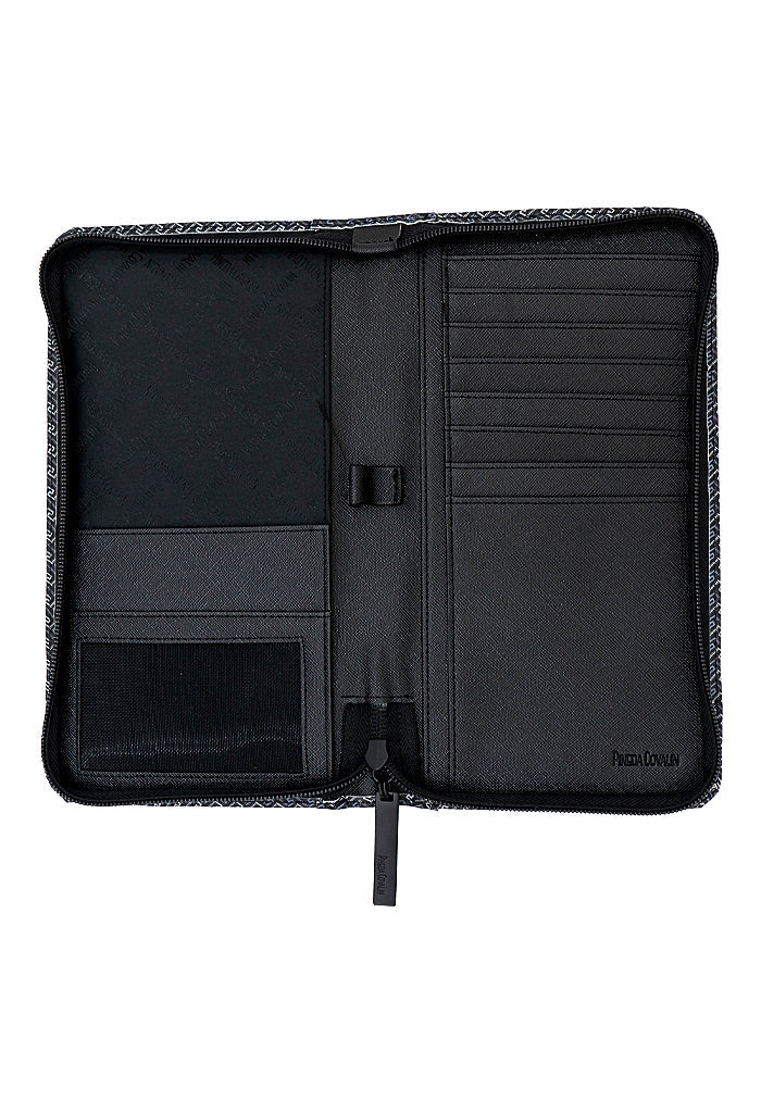 Porta Documentos Kóoch Saffiano Grecas de Mitla Negro