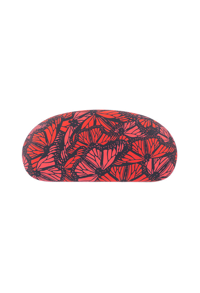 Estuche Lentes Sol Mariposa Monarca Rojo