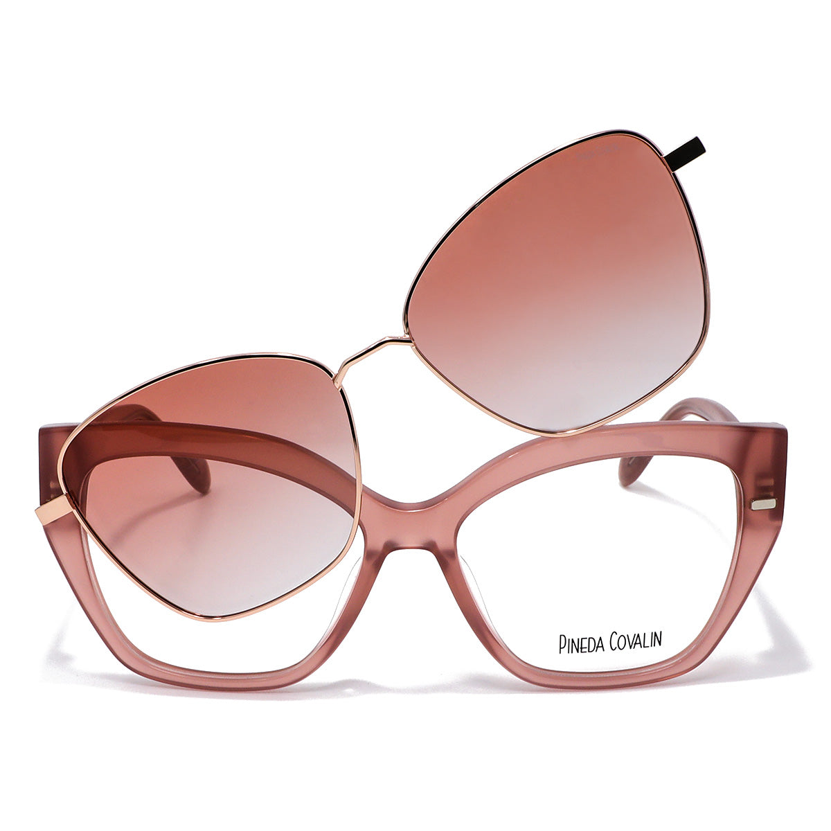 Lentes Clip On Rosa Mariposa Dorada