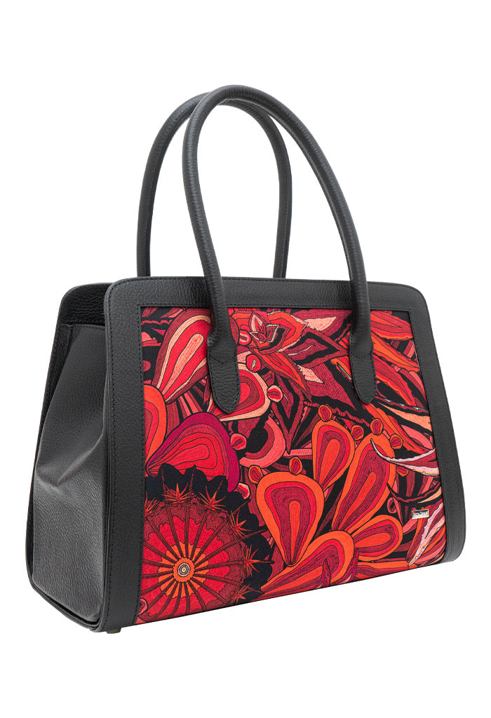 Bolsa Muul Negro Santuario Cactáceas Rojo